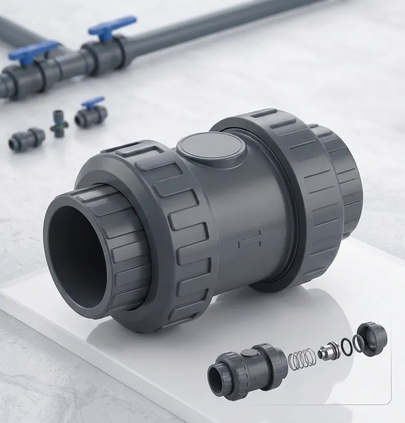 شیر یک طرفه فنردار UPVC ویسپار