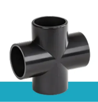 {چهار راه 90 درجه چسبی UPVC ویسپار